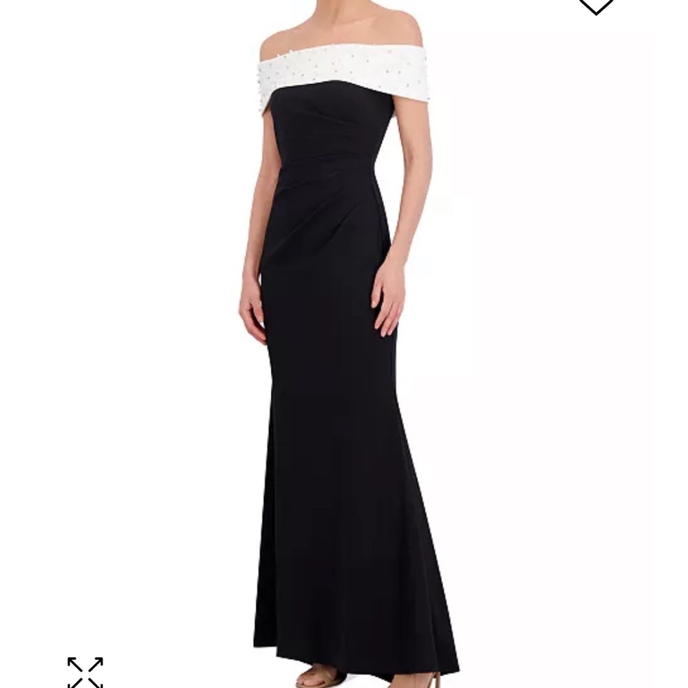 Elegant Black Eliza J Studded Evening Gown